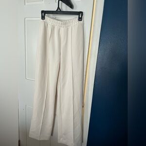 Elegant Cream Wide-Leg Pants